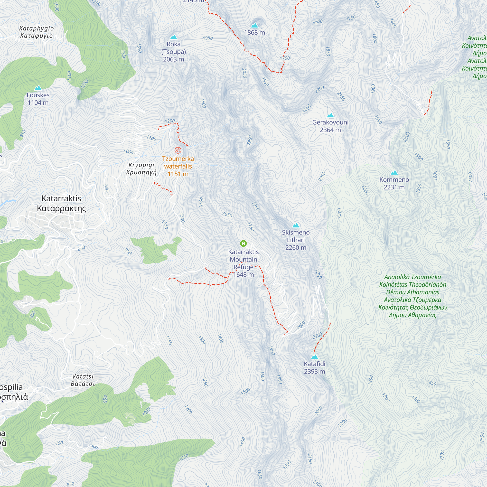 Katarraktis Mountain Refuge map