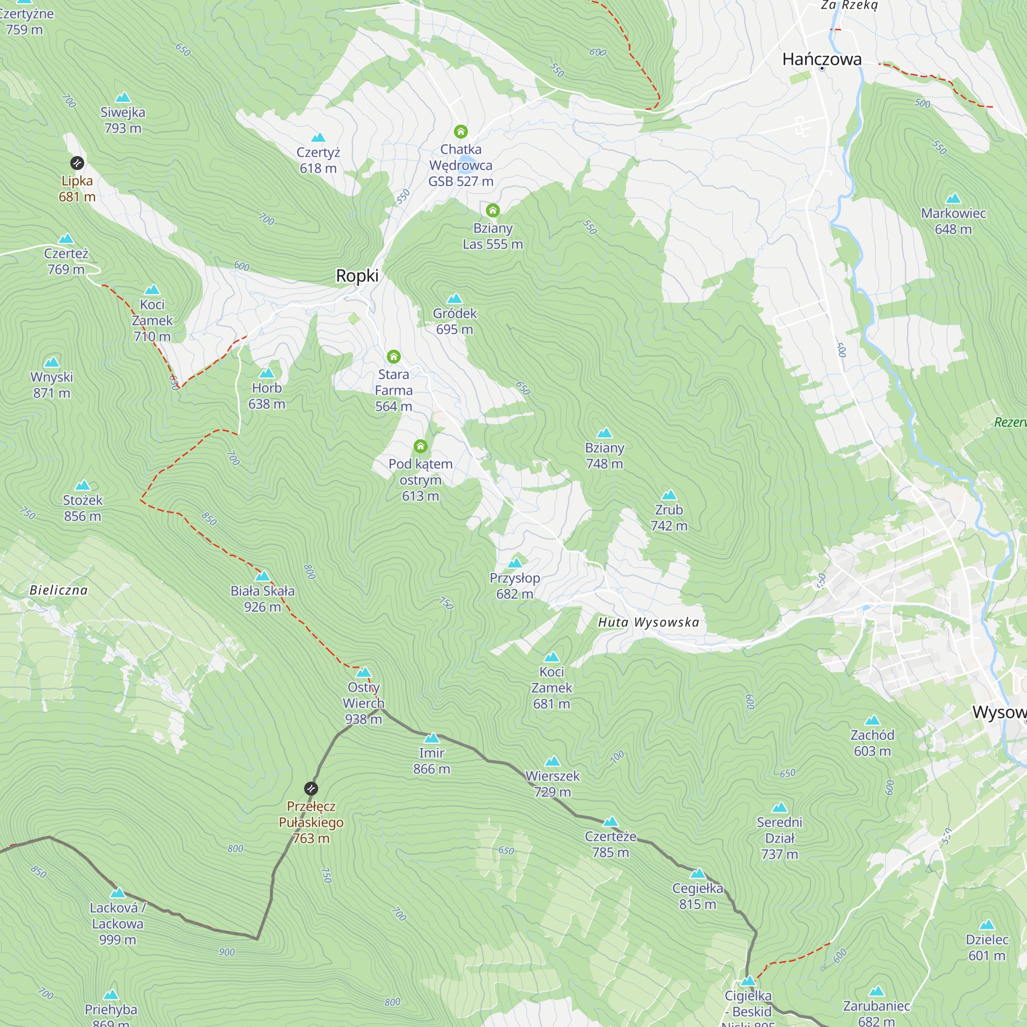 Schronisko Paryjówka im. Generała Wędzidełko map