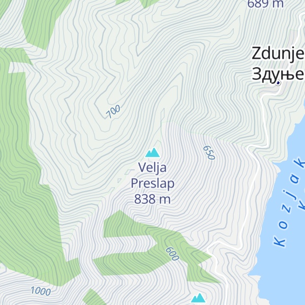 Map of Velja Preslap