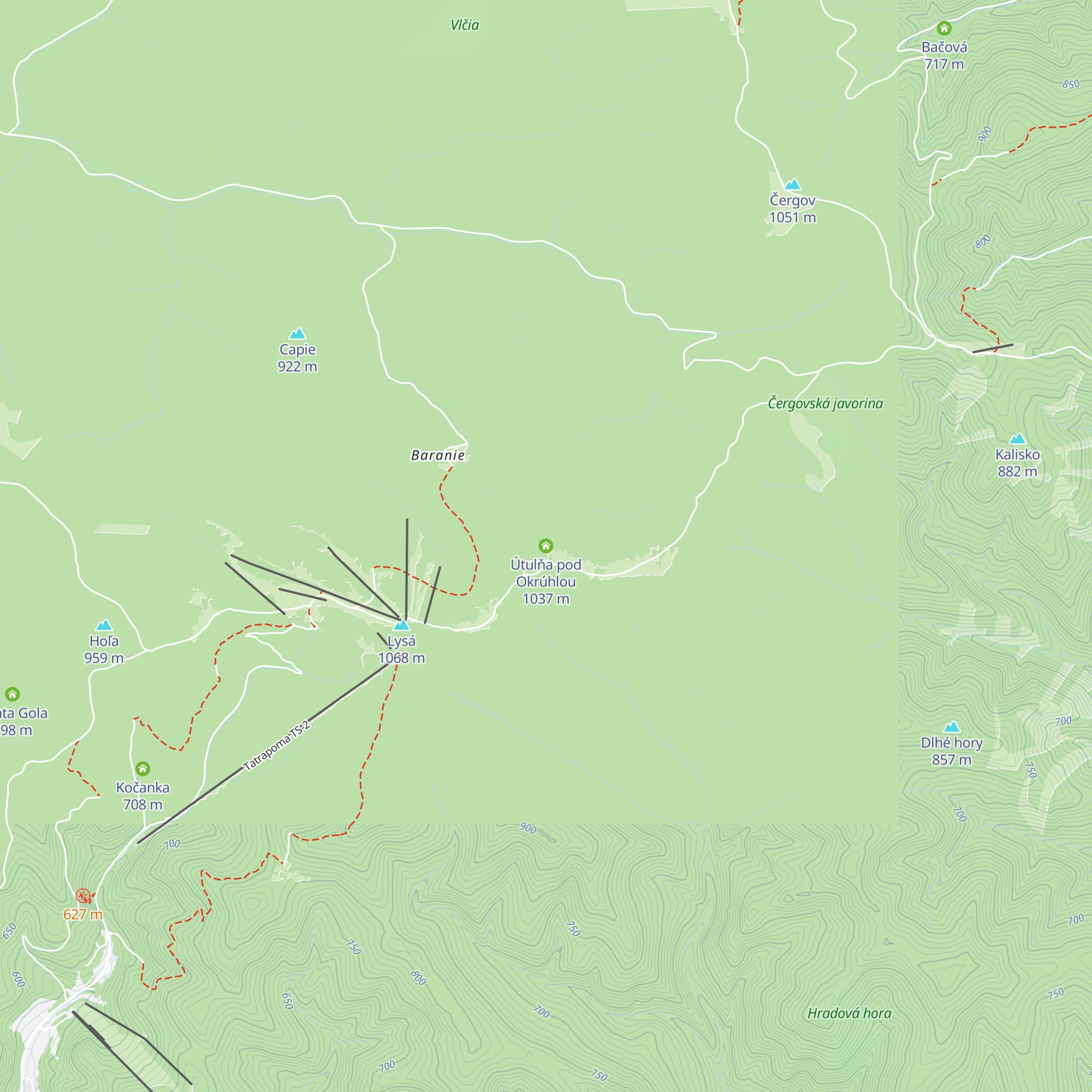 Útulňa pod Okrúhlou map