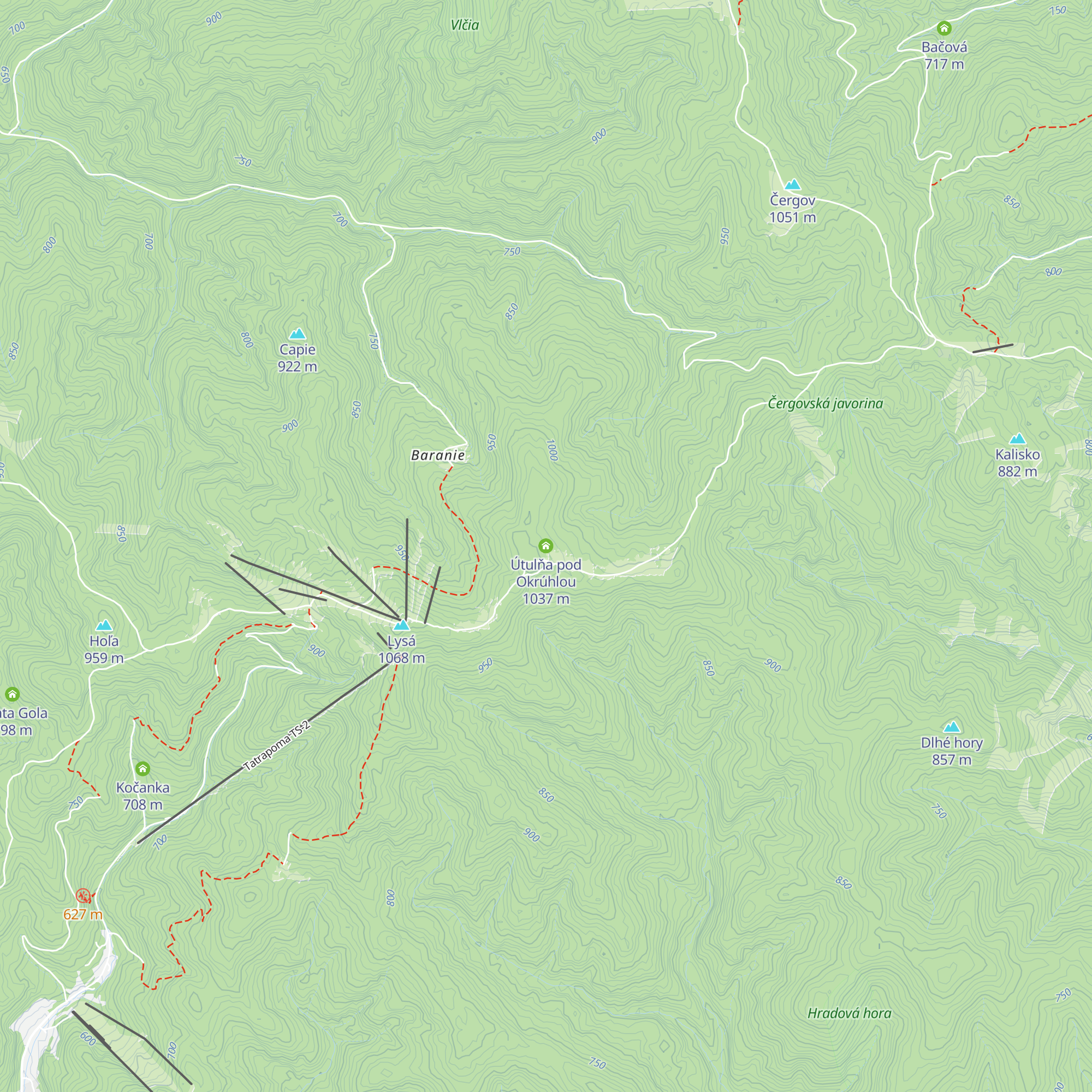 Útulňa pod Okrúhlou map