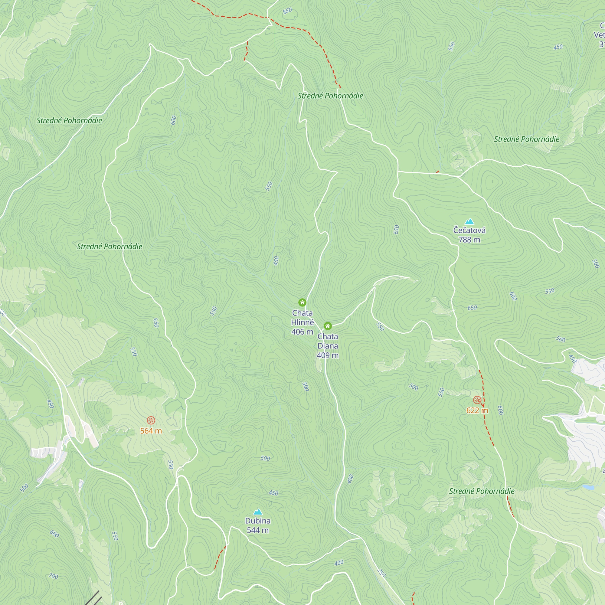 Chata Hlinné map