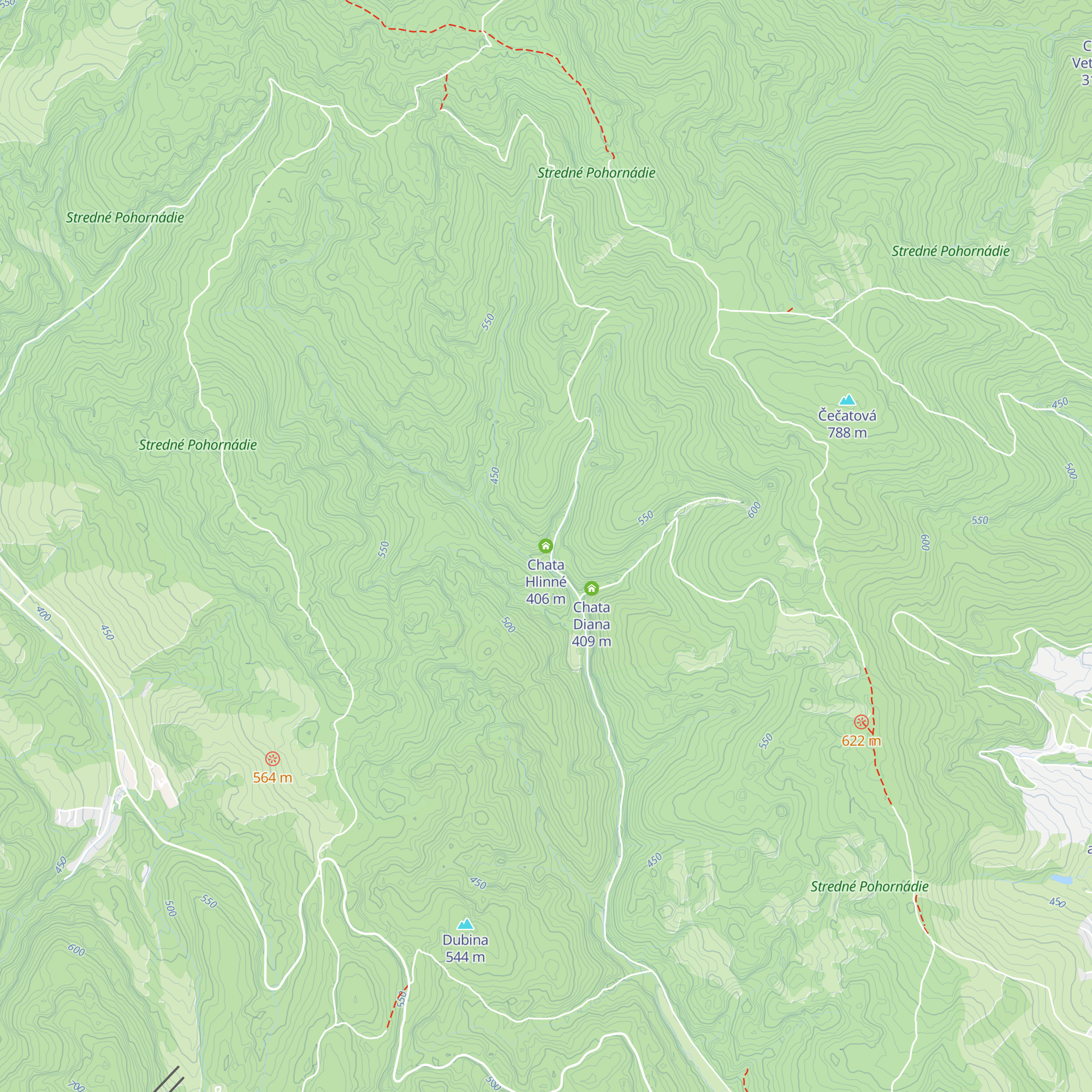 Chata Hlinné map