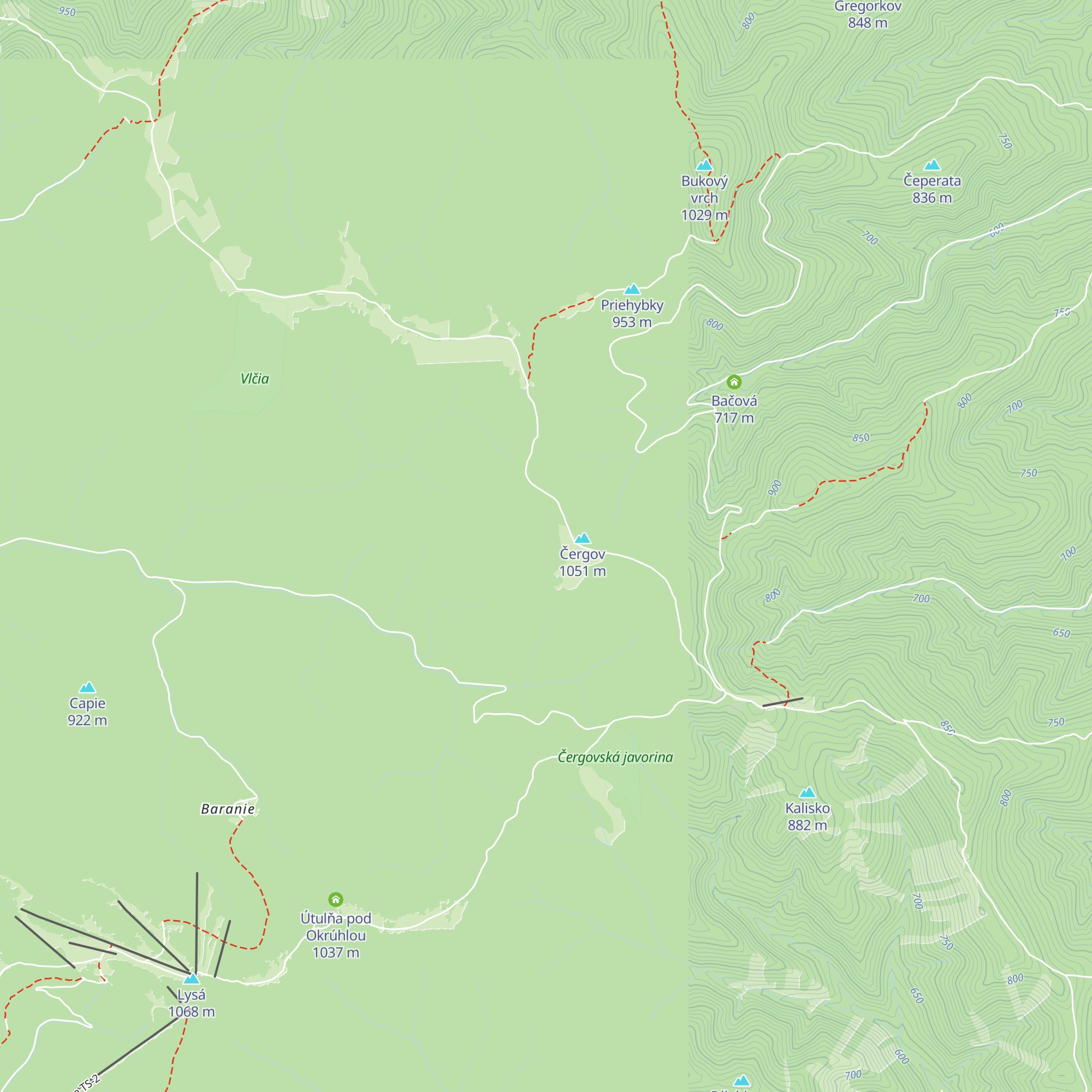 Útulňa Drina map