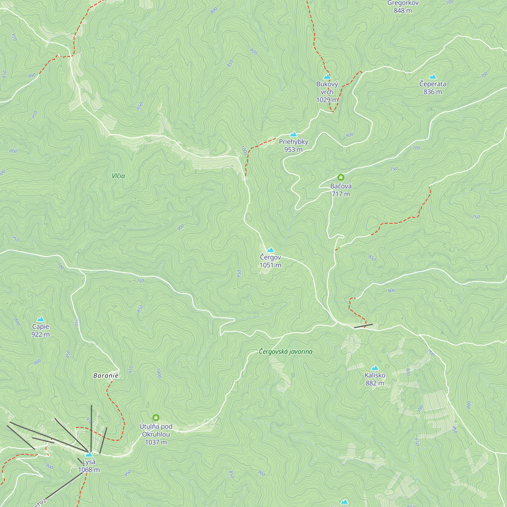 Útulňa Drina map