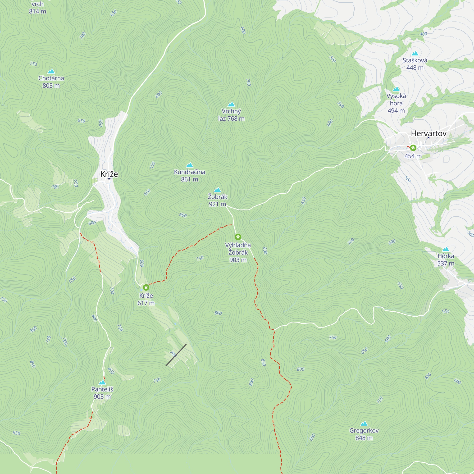 Útulňa Žobrák map