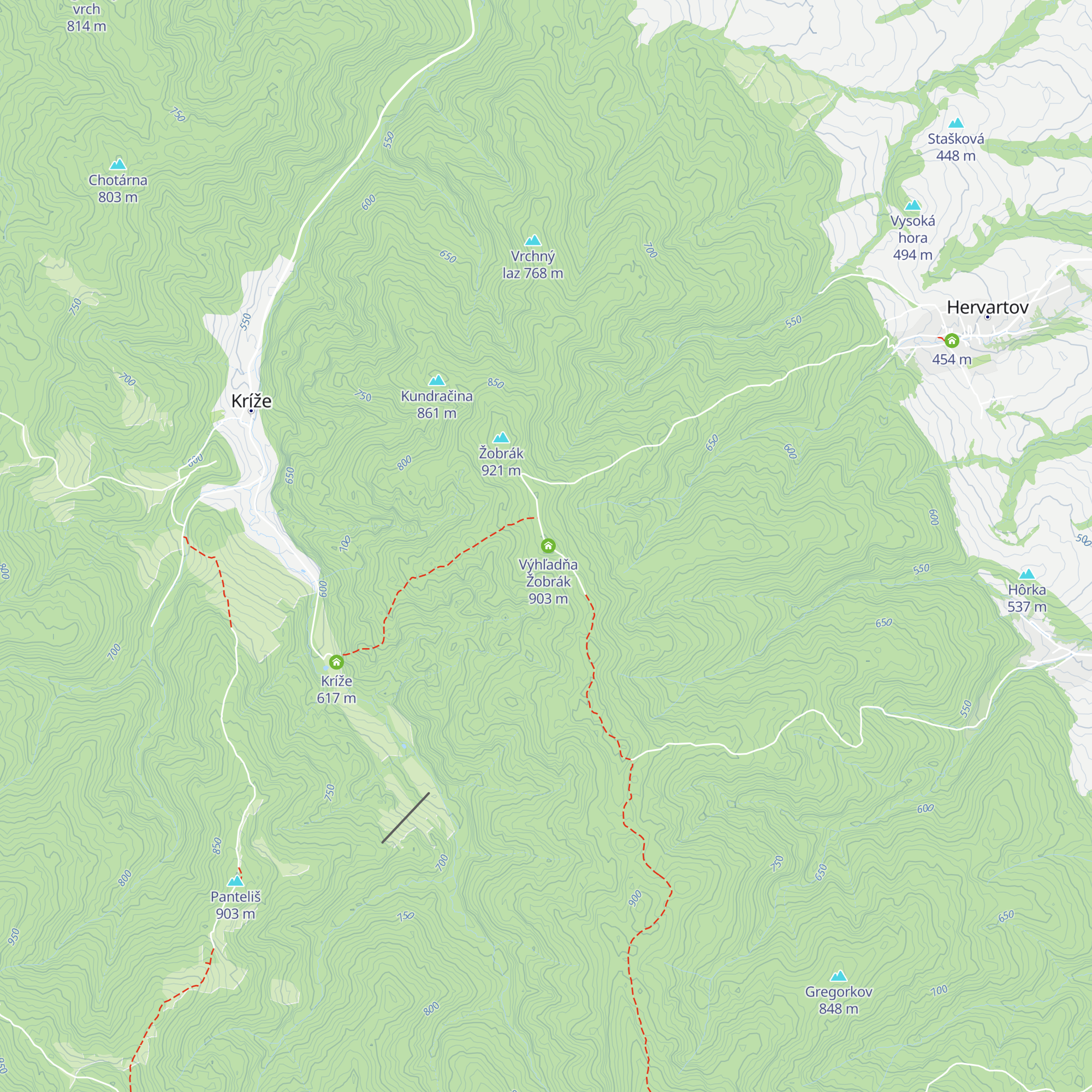 Útulňa Žobrák map