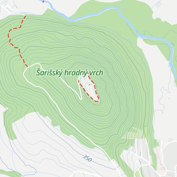 Map of Šarišský hradný vrch