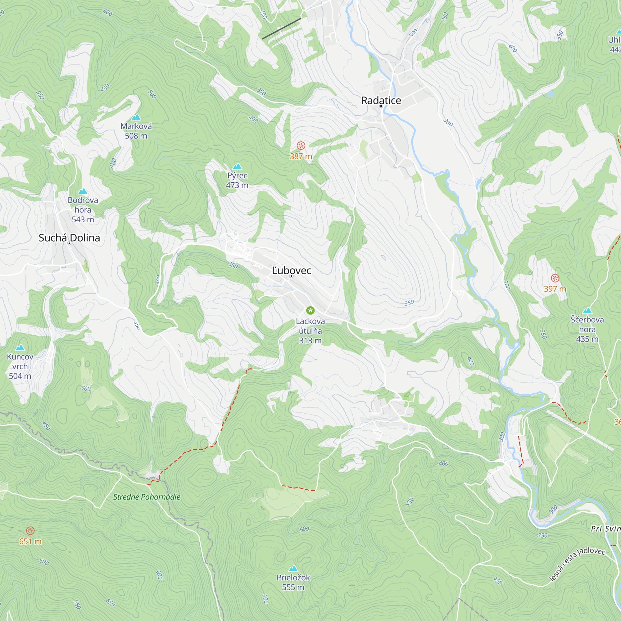 Lackova útulňa map