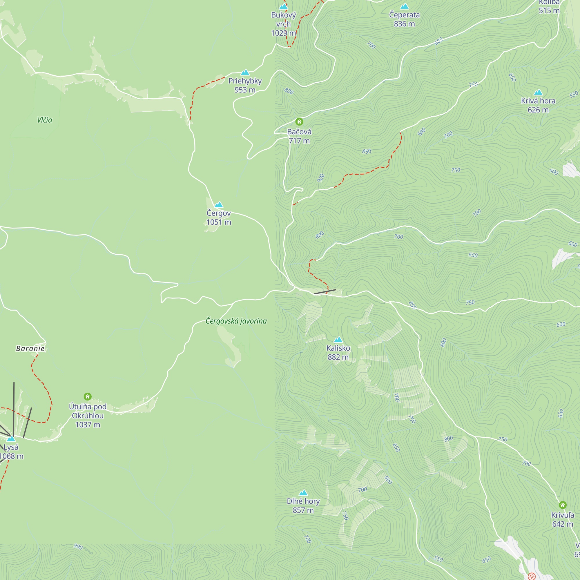 Čergov map