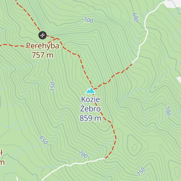 Map of Kozie Żebro