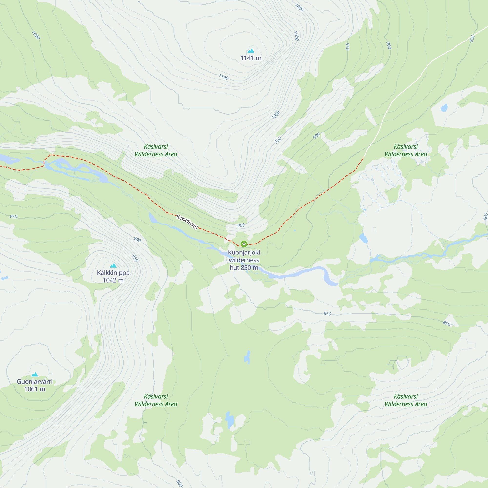 Kuonjarjoki wilderness hut map