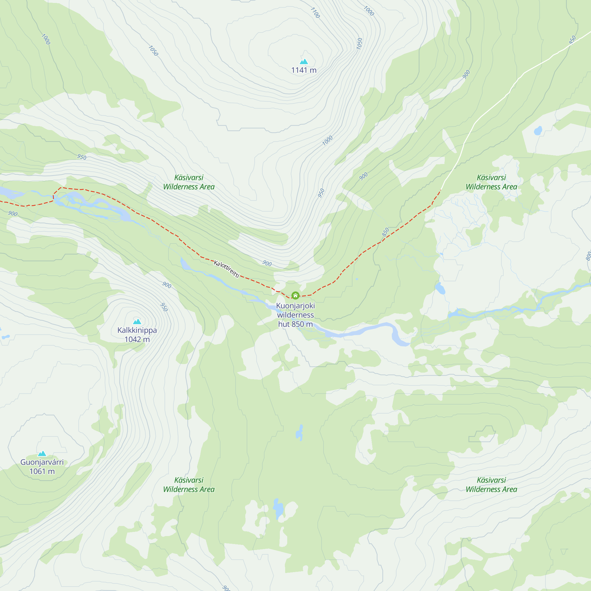 Kuonjarjoki wilderness hut map