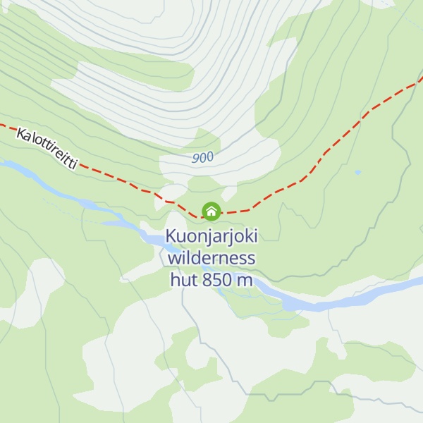 Map of Kuonjarjoki wilderness hut