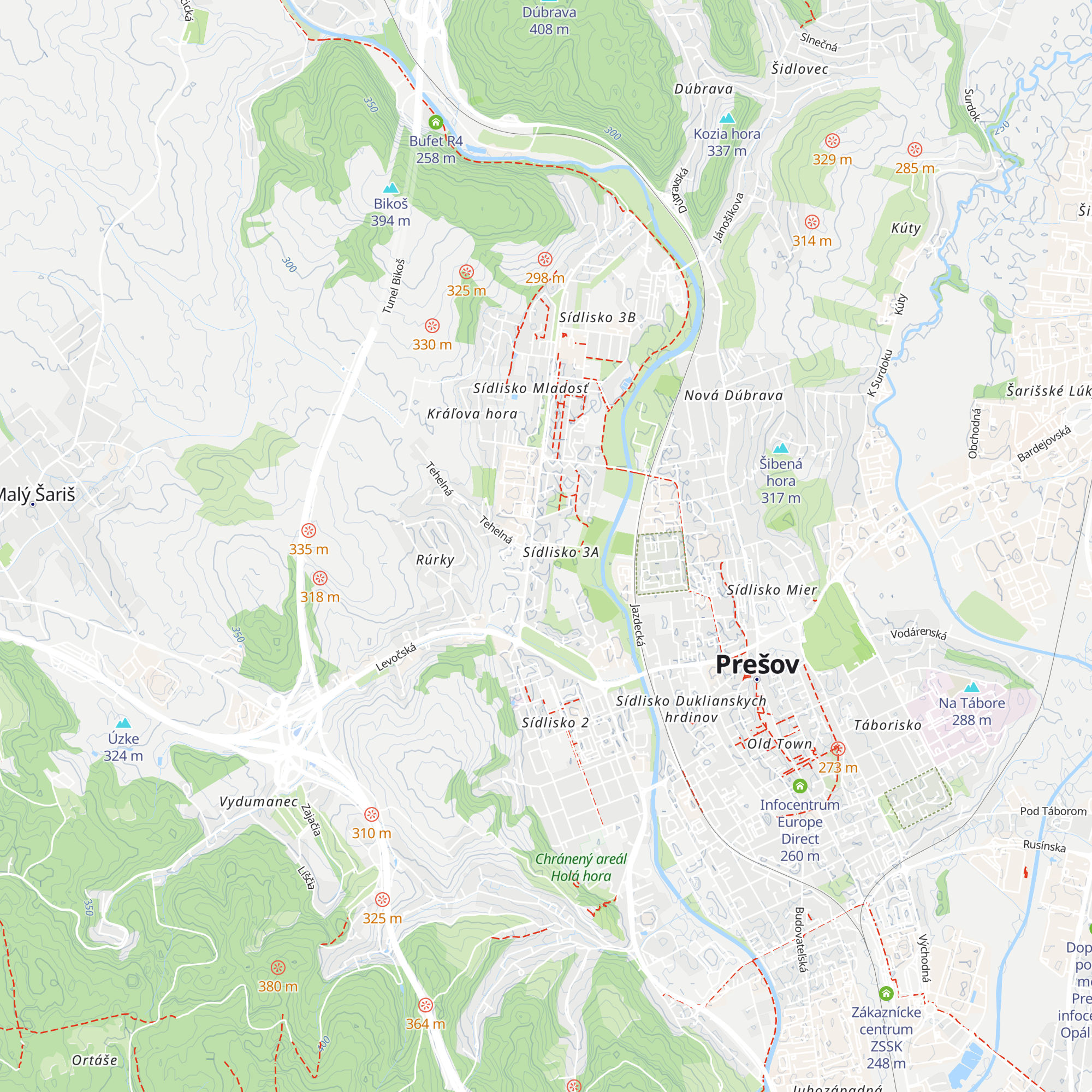 Dopravný podnik mesta Prešov - infocentrum Družba map