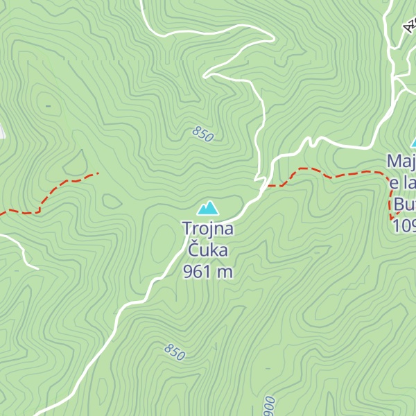 Map of Trojna Čuka