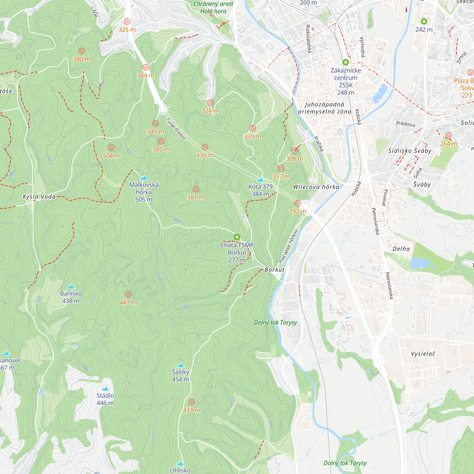 Chata TSMP Borkút map
