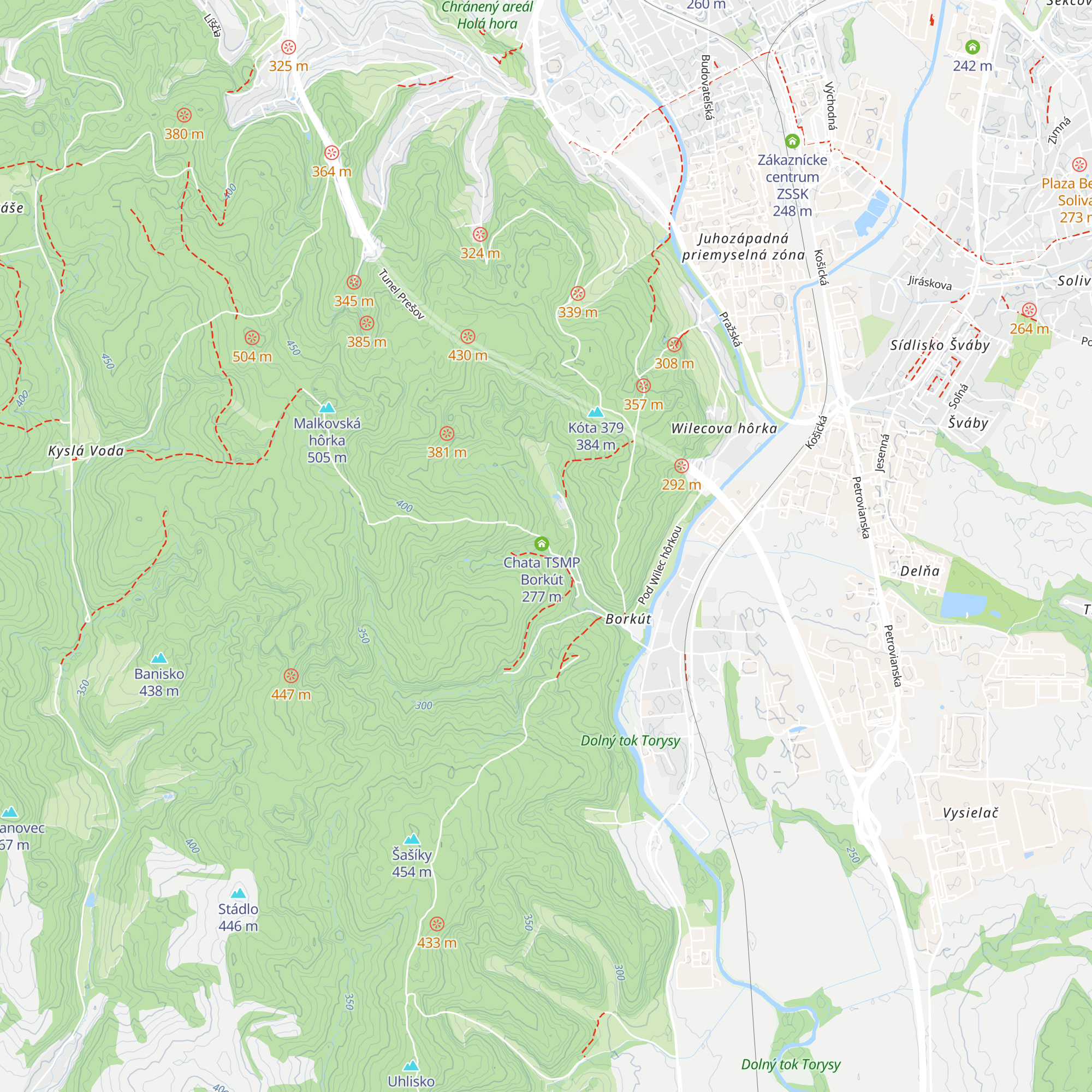 TSMP - prevádzka mestské lesy map