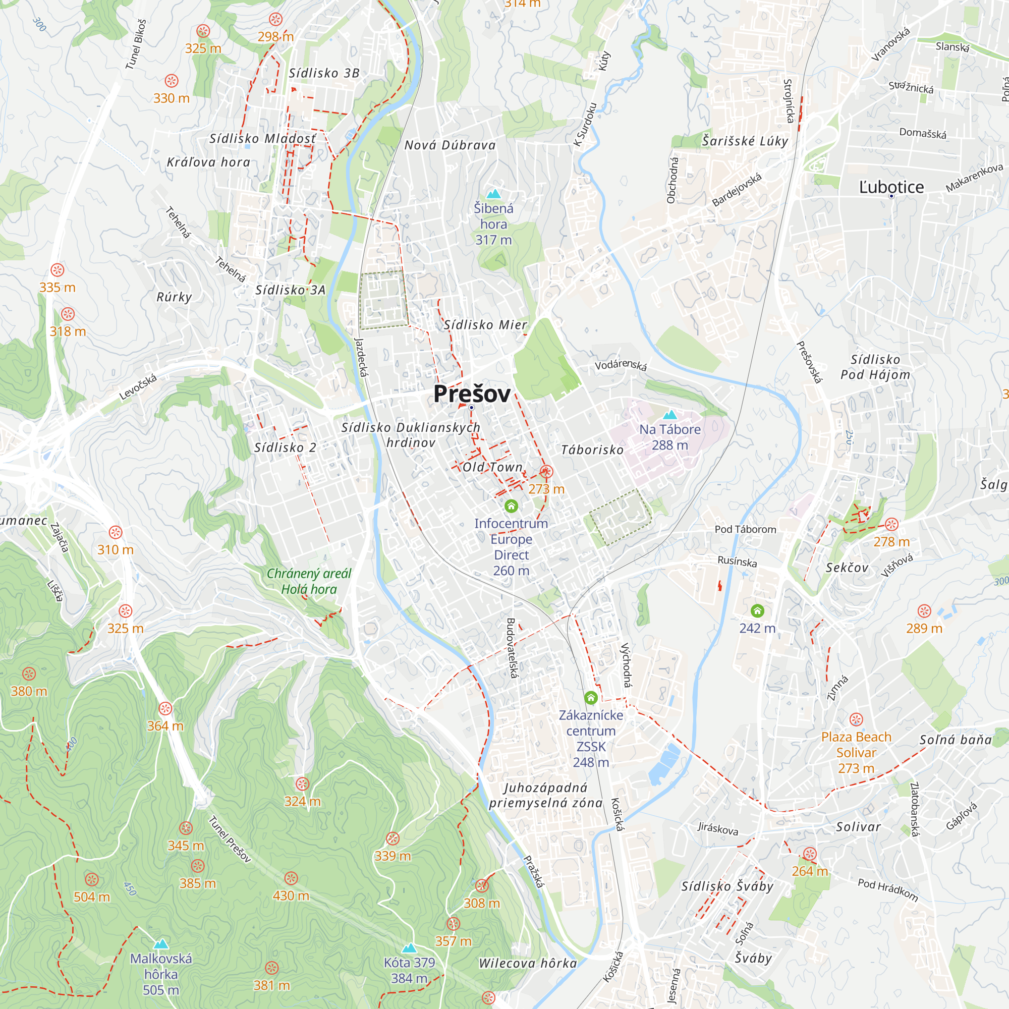 Dopravný podnik mesta Prešov - infocentrum Weberova map