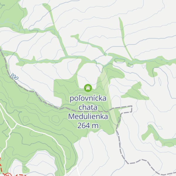 Map of poľovnícka chata Medulienka
