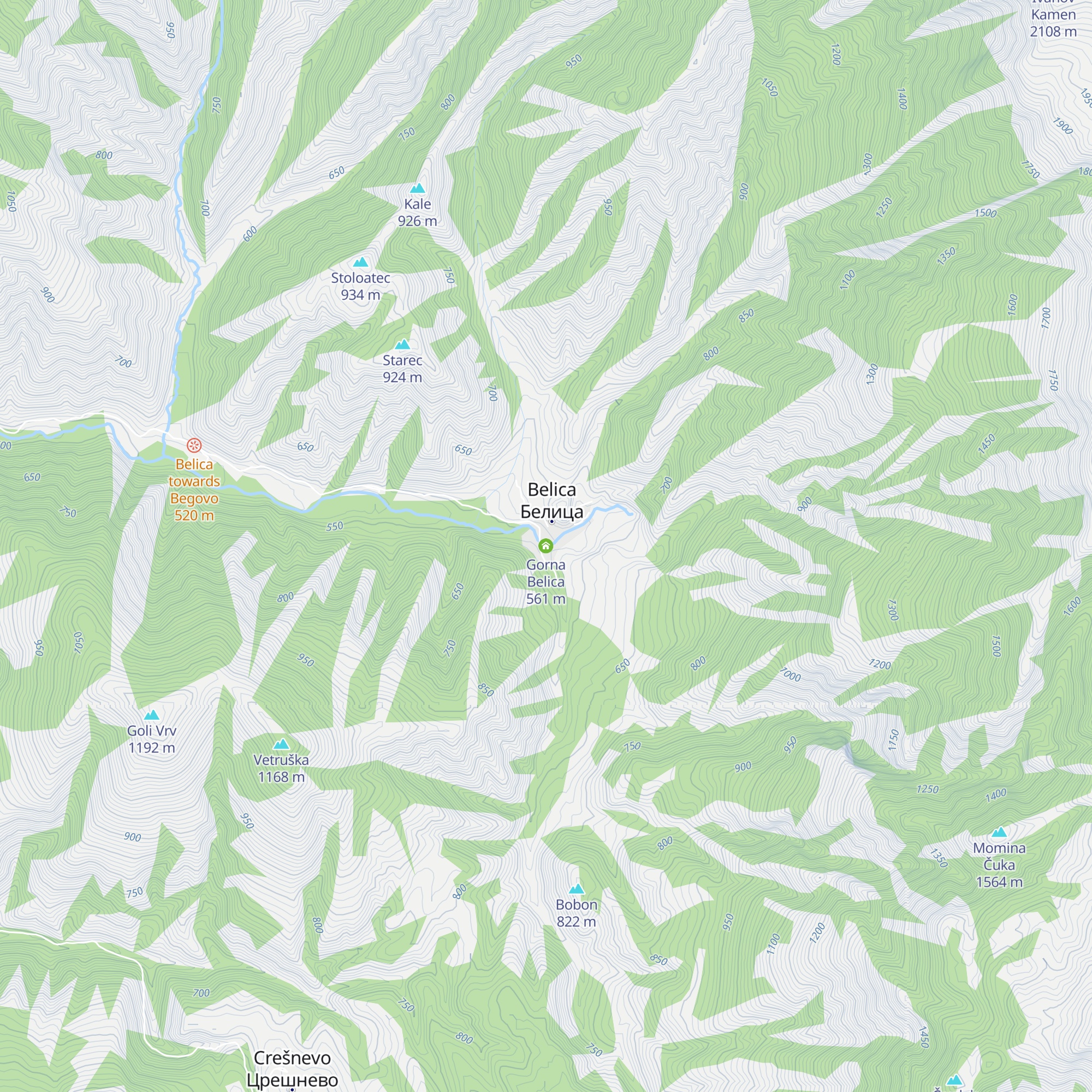 Gorna Belica map