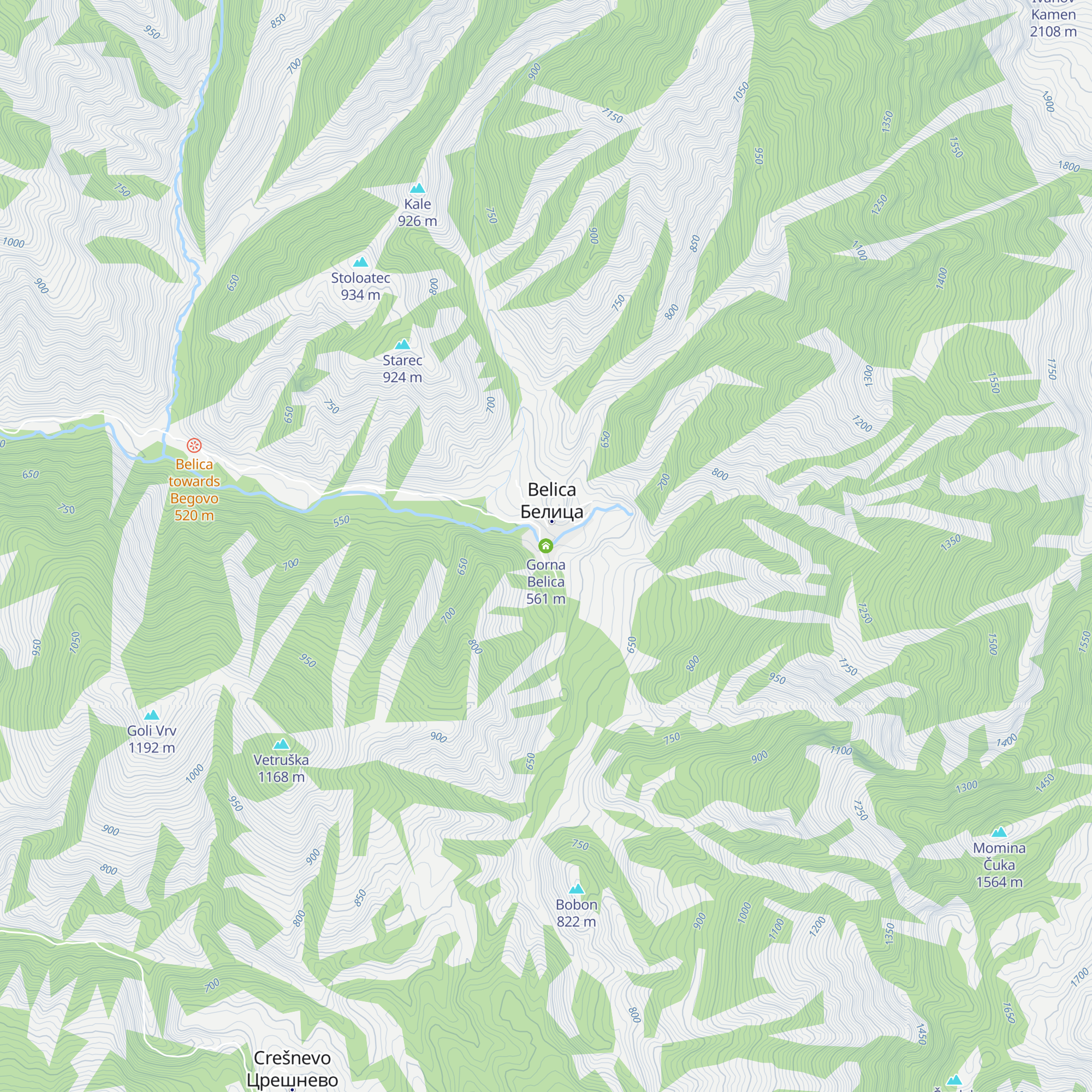 Gorna Belica map