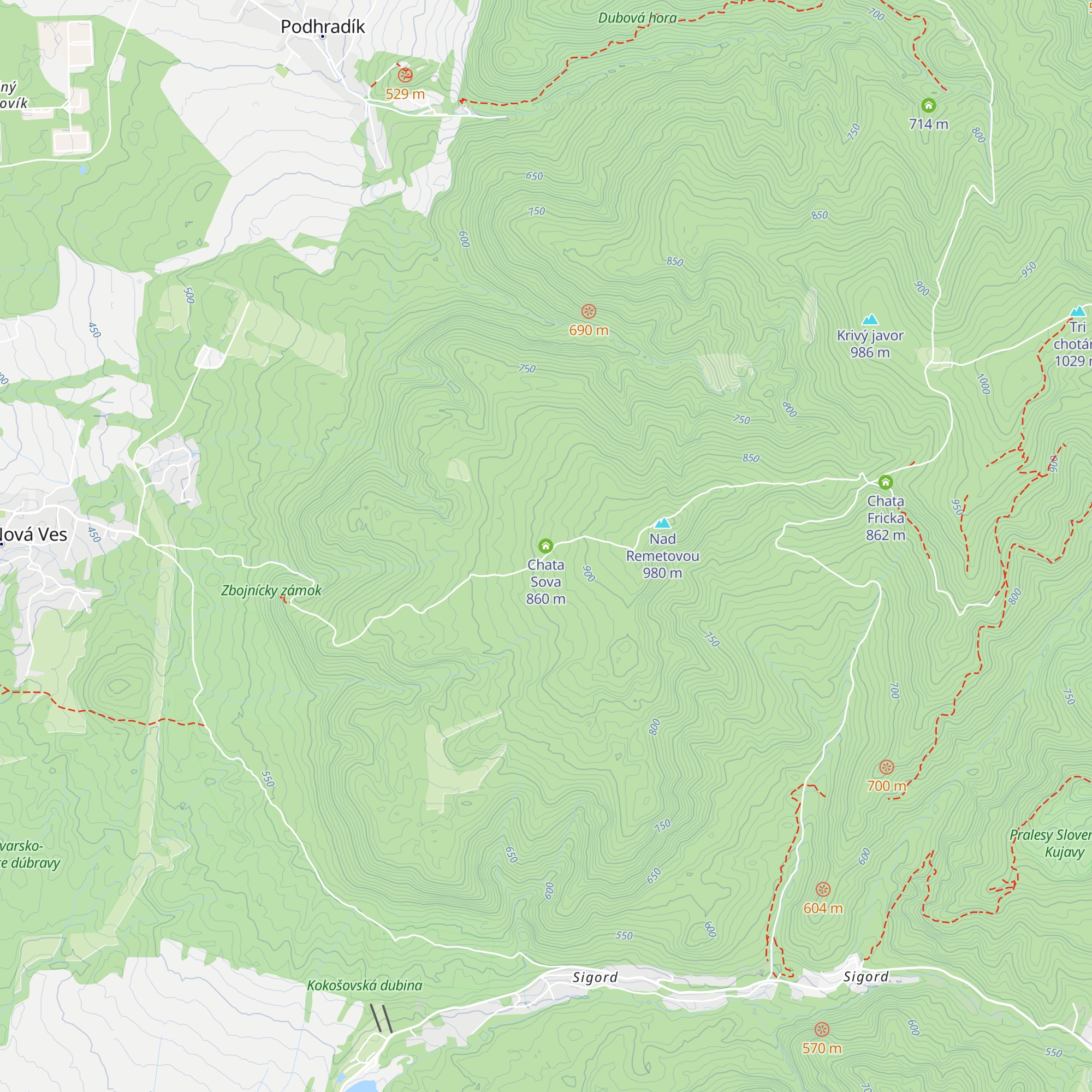 Chata Sova map