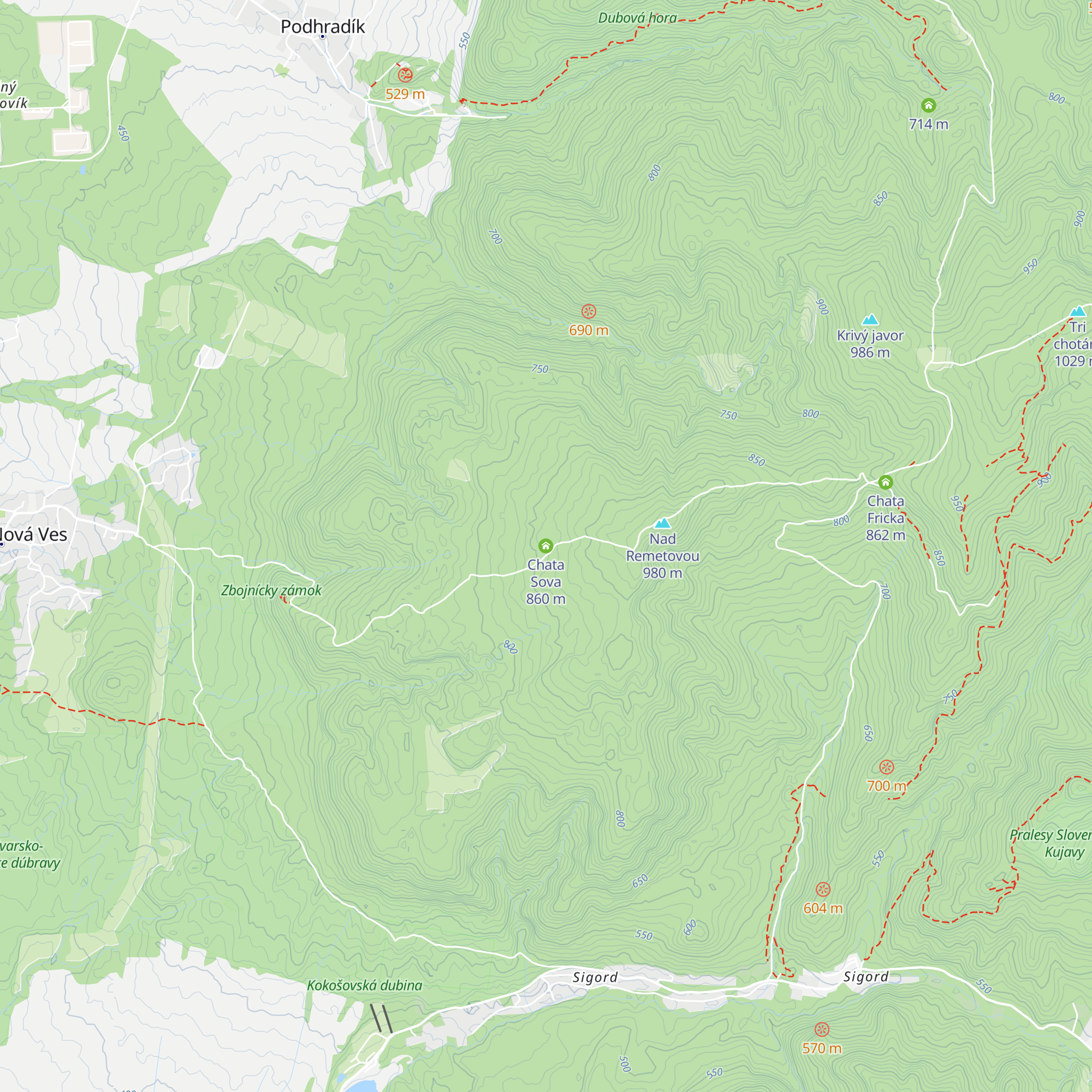 Chata Sova map