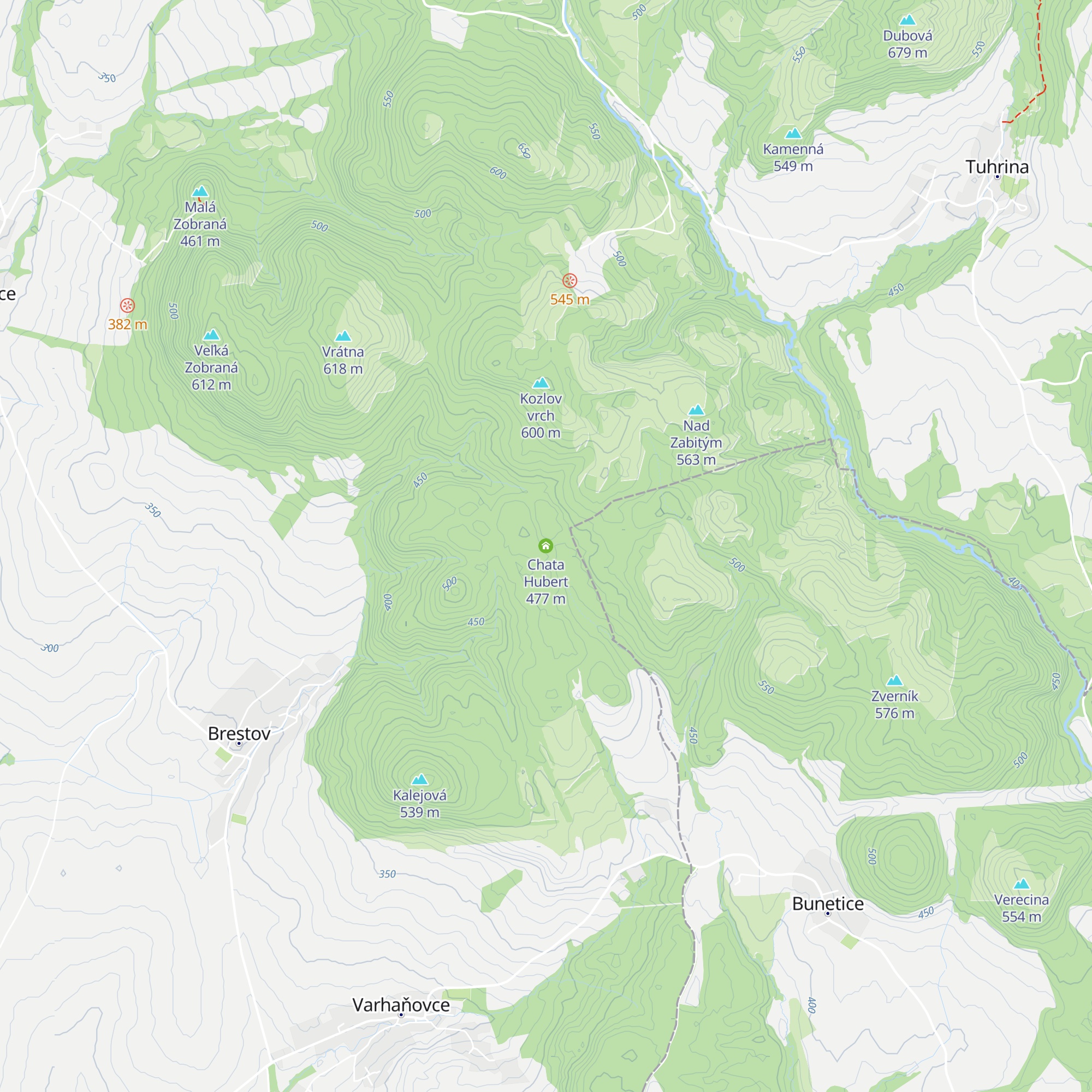 Chata Hubert map