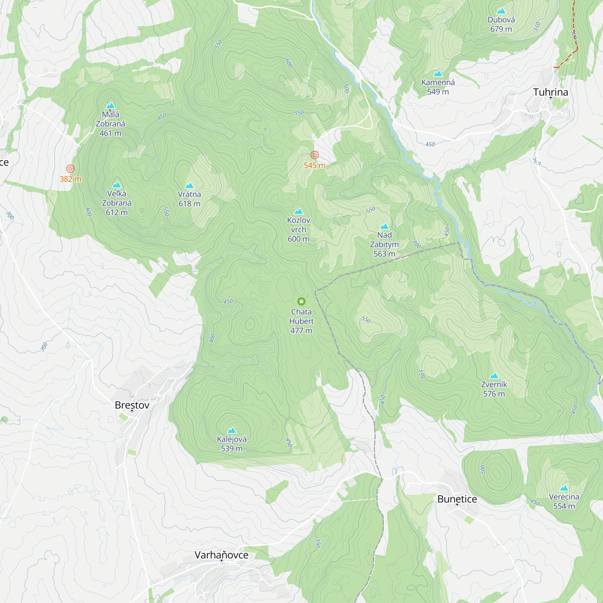 Chata Hubert map