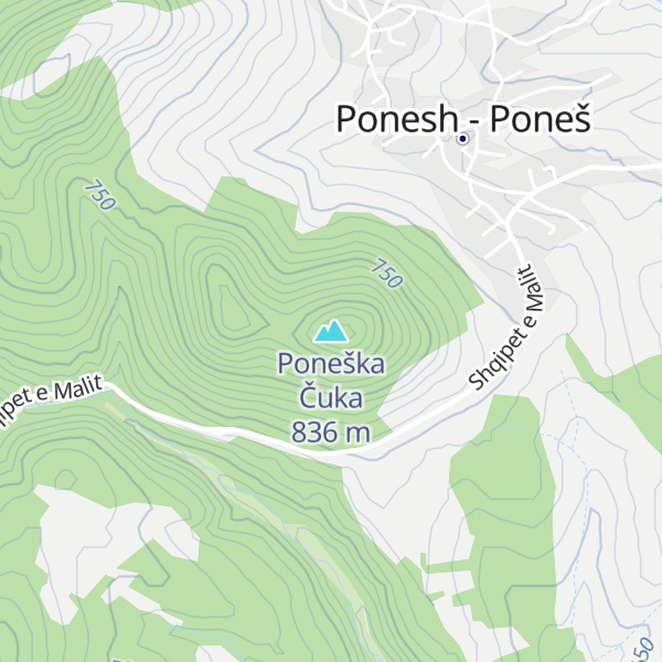 Map of Poneška Čuka