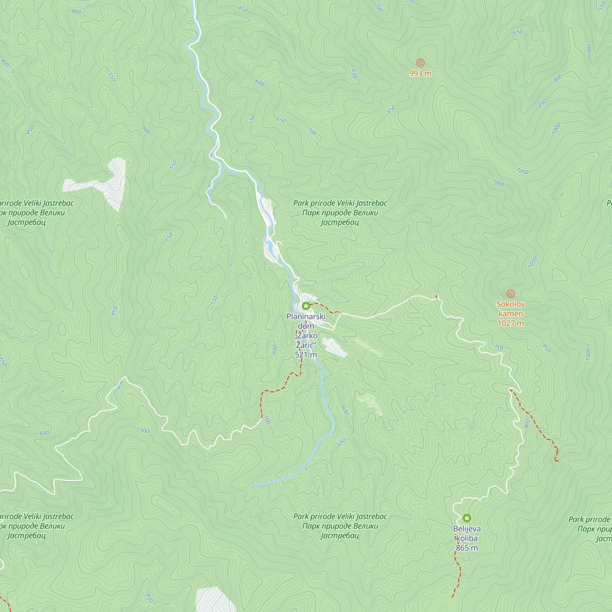 Planinarski dom „Žarko Žarić” map
