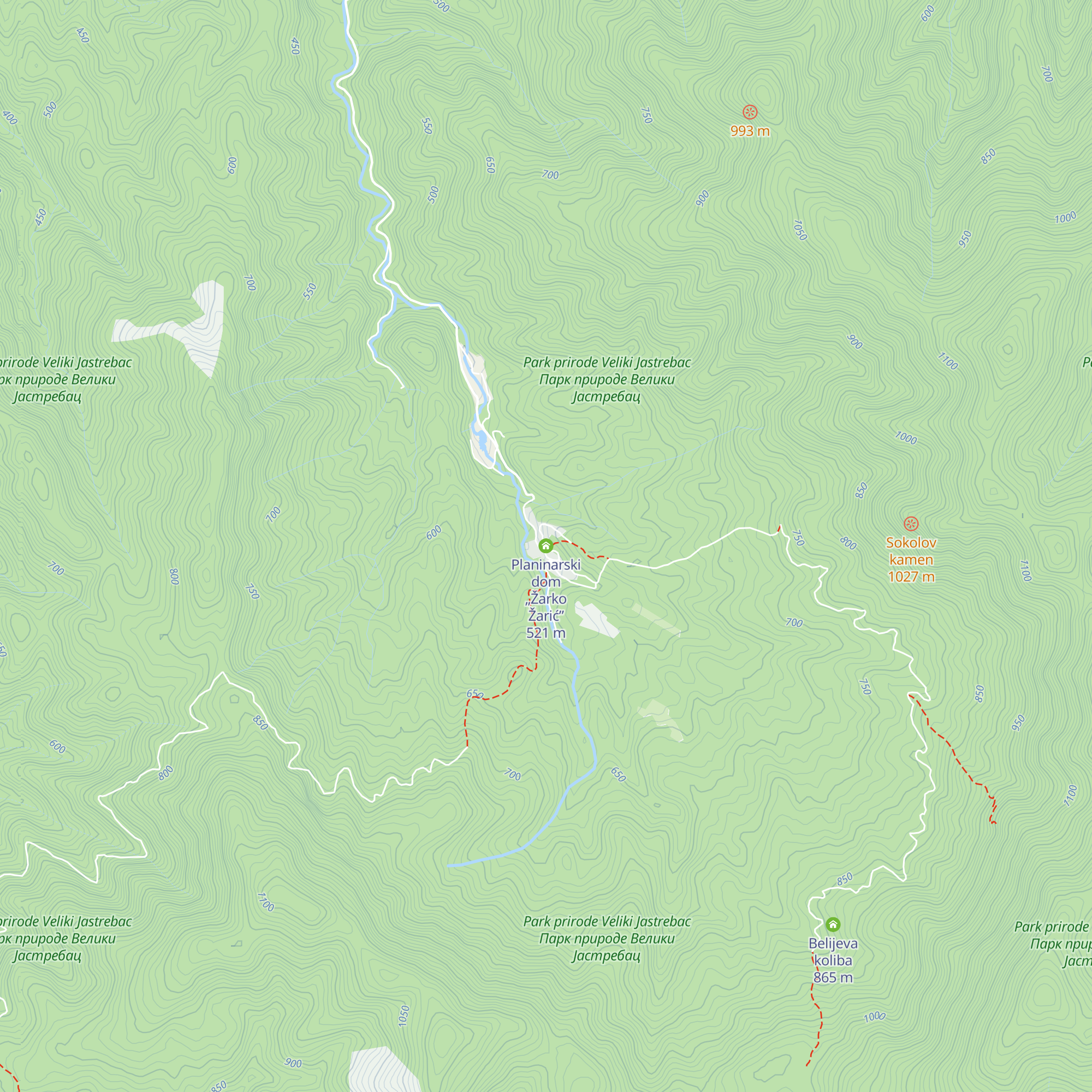 Planinarski dom „Žarko Žarić” map