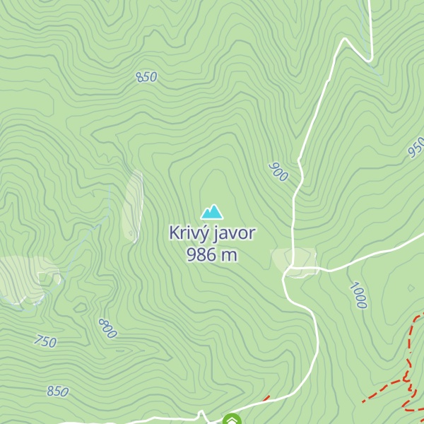 Map of Krivý javor