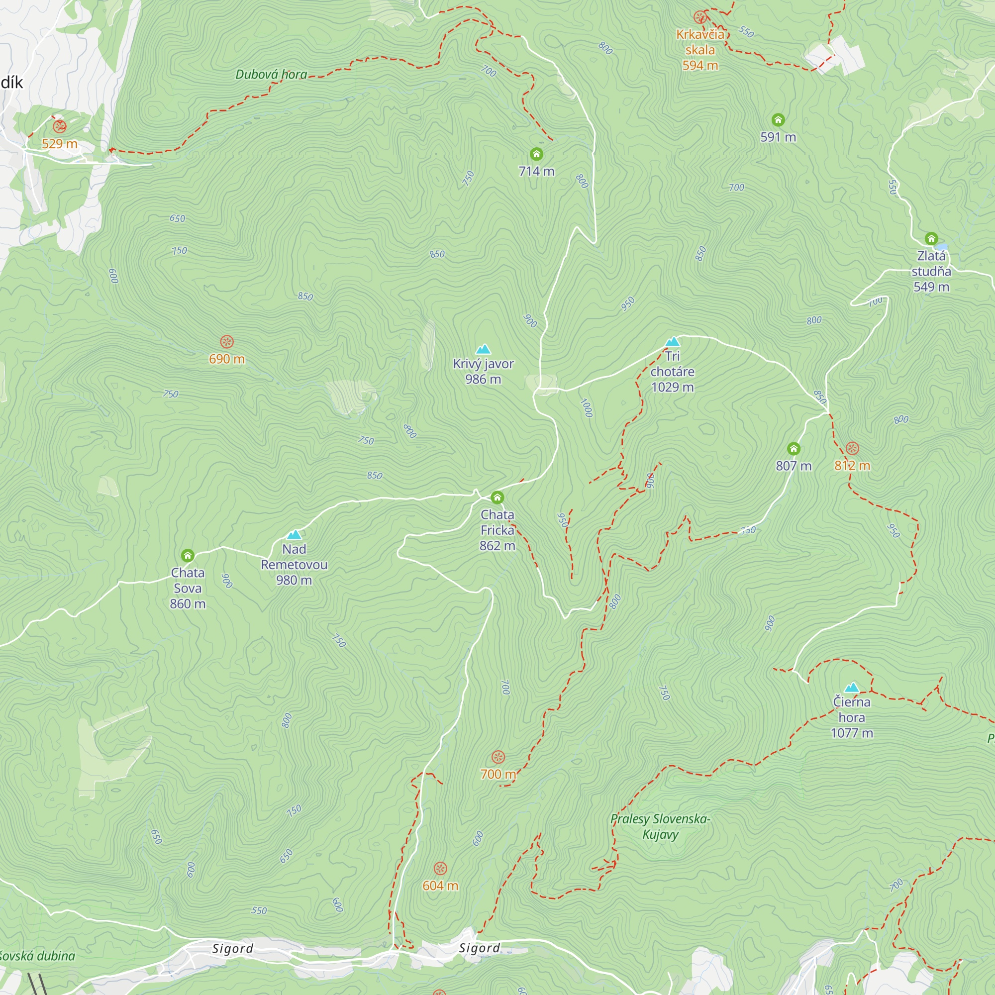 Chata Fricka map