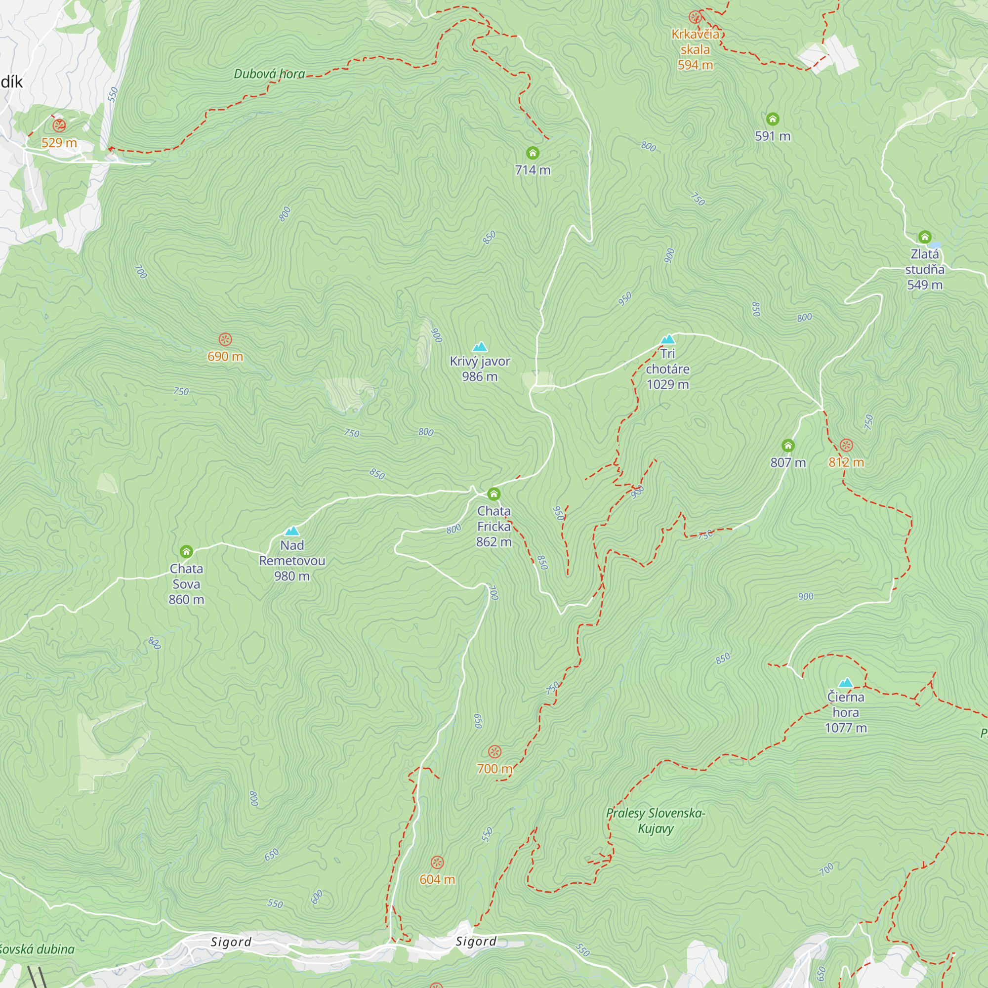 Chata Fricka map