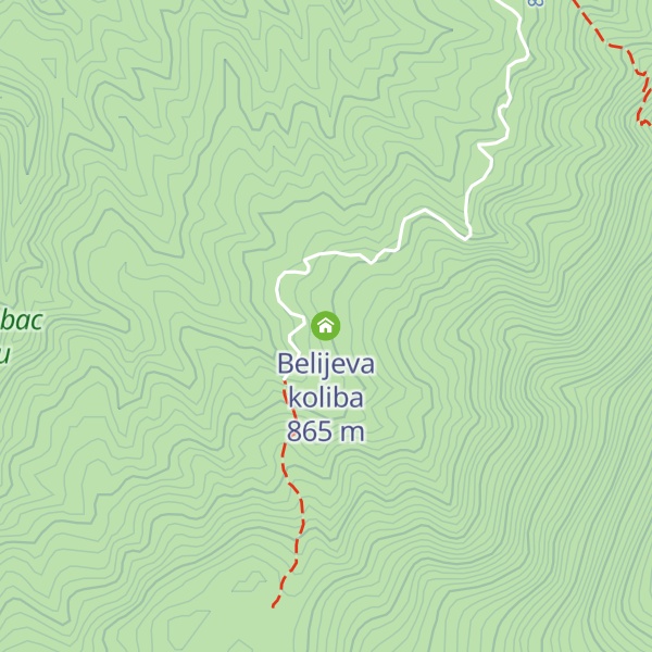 Map of Belijeva koliba