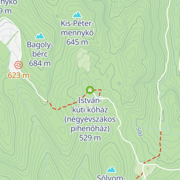 Map of István-kúti kőház (négyévszakos pihenőház)