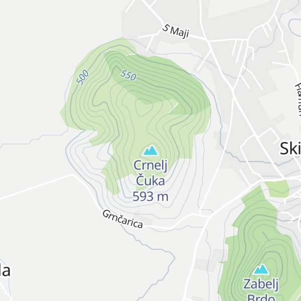 Map of Crnelj Čuka