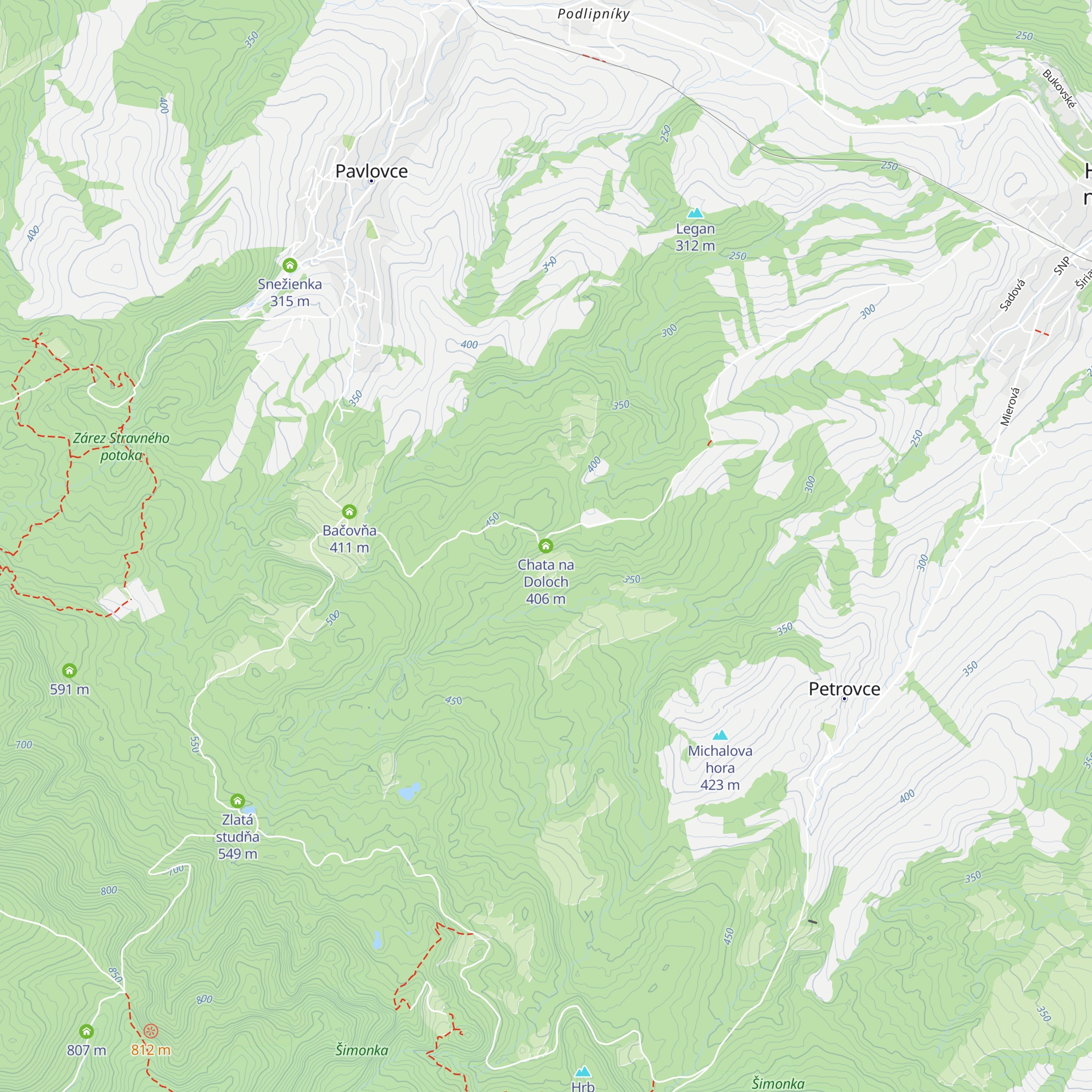 Chata na Doloch map
