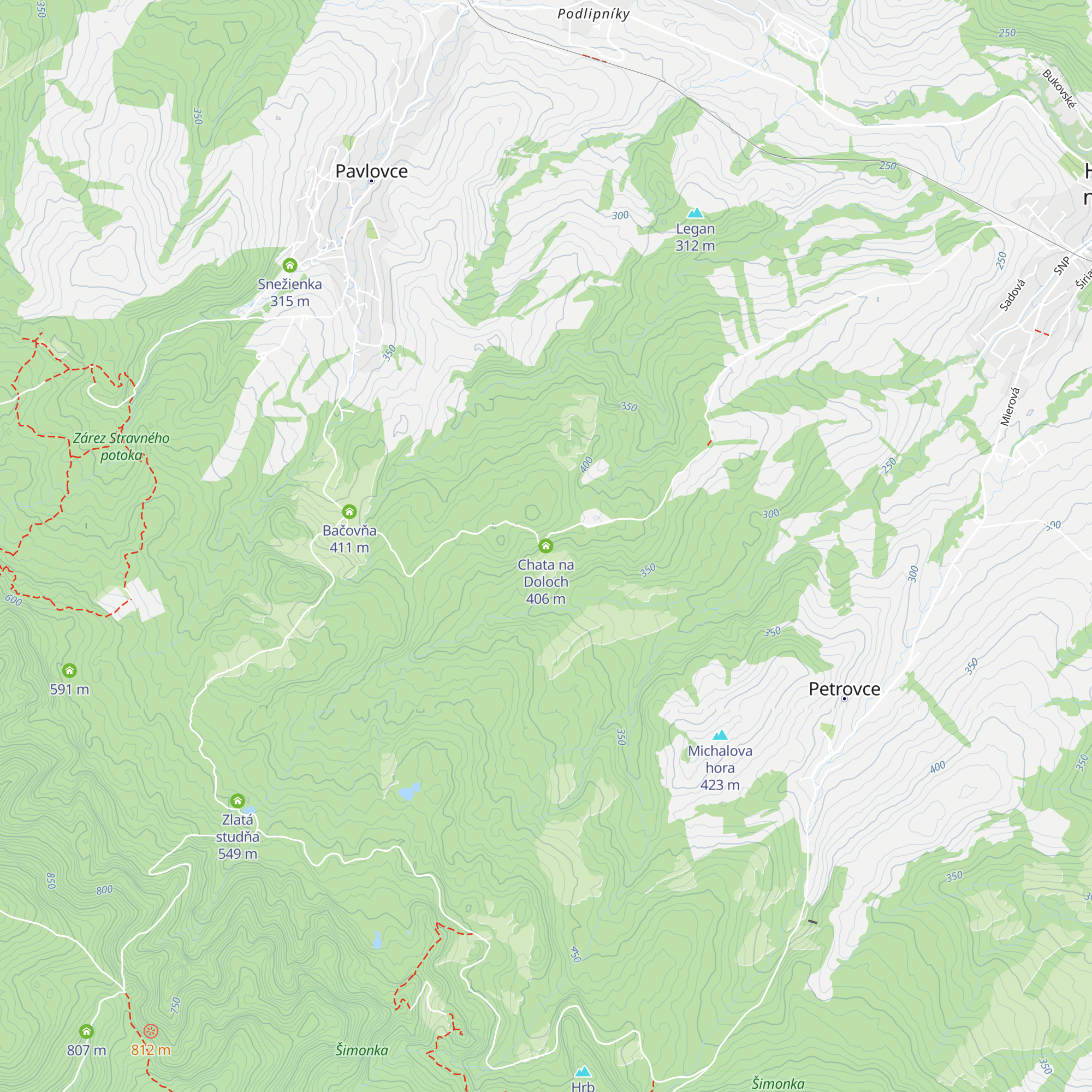 Chata na Doloch map
