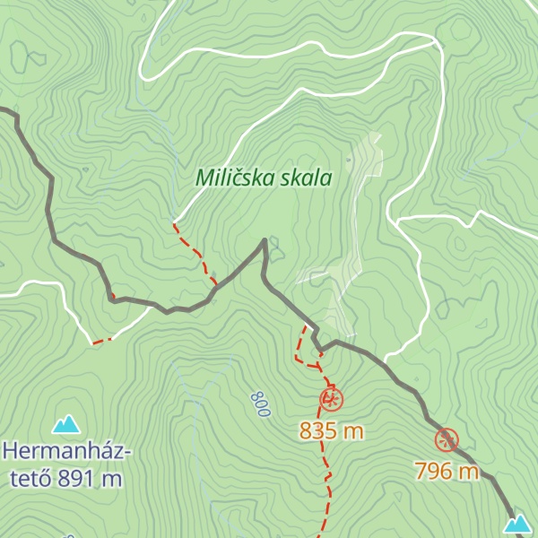 Map of Nagy-Milic / Veľký Milič