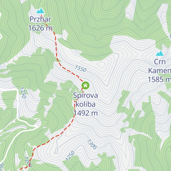 Map of Spirova koliba