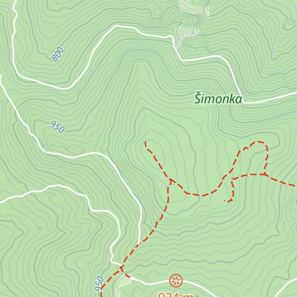 Map of Šimonka