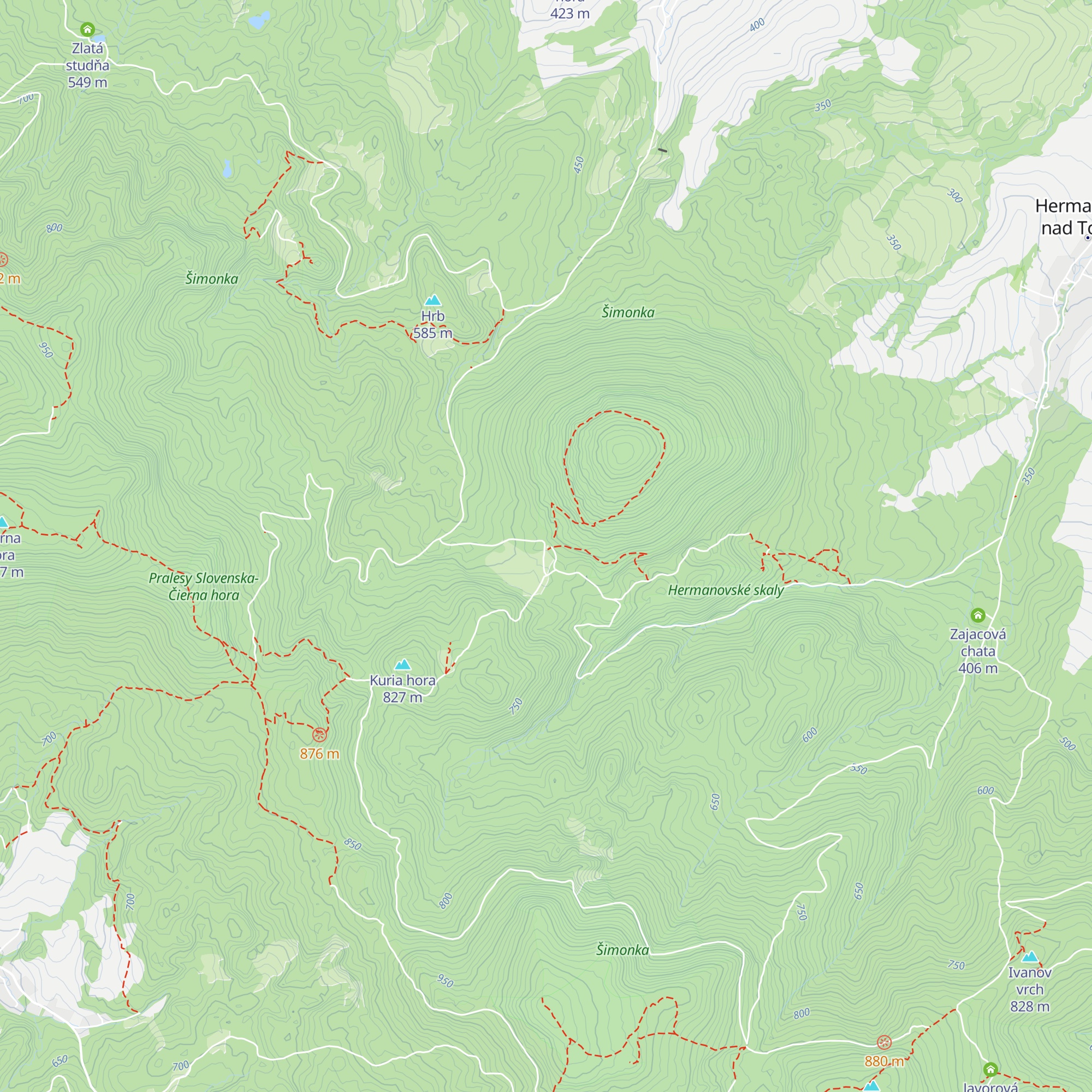 Chata za Oblíkom map