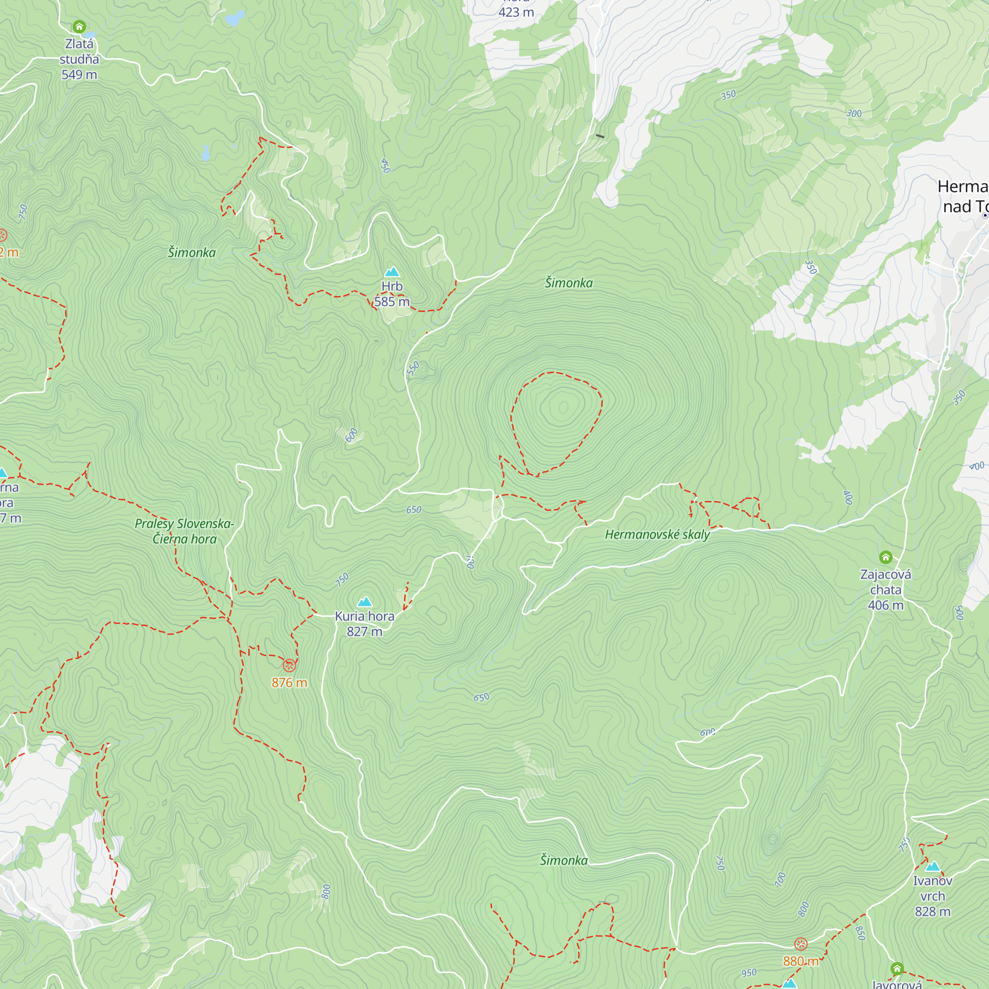 Chata za Oblíkom map