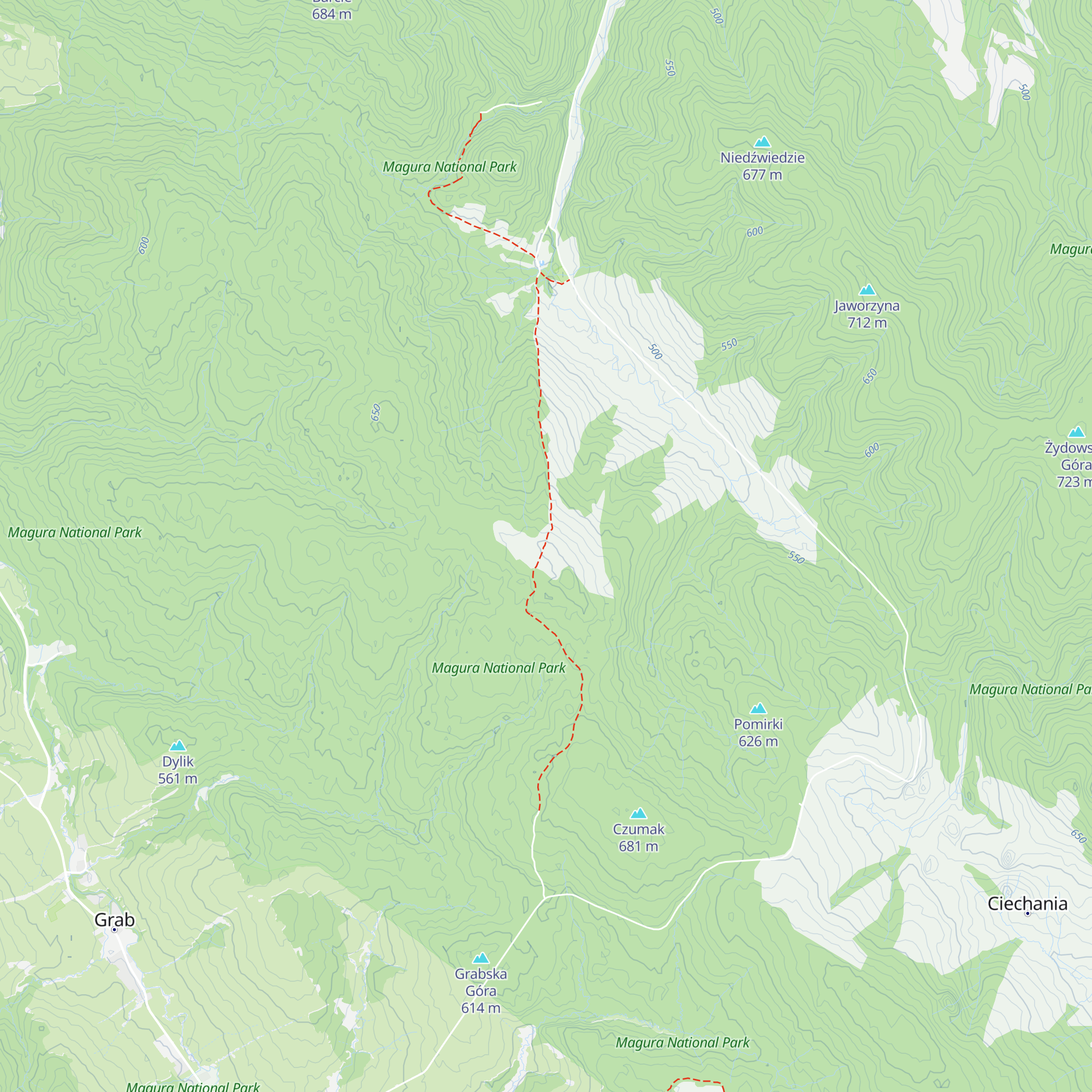 Platforma obserwacyjno-widokowa na Wysokim map