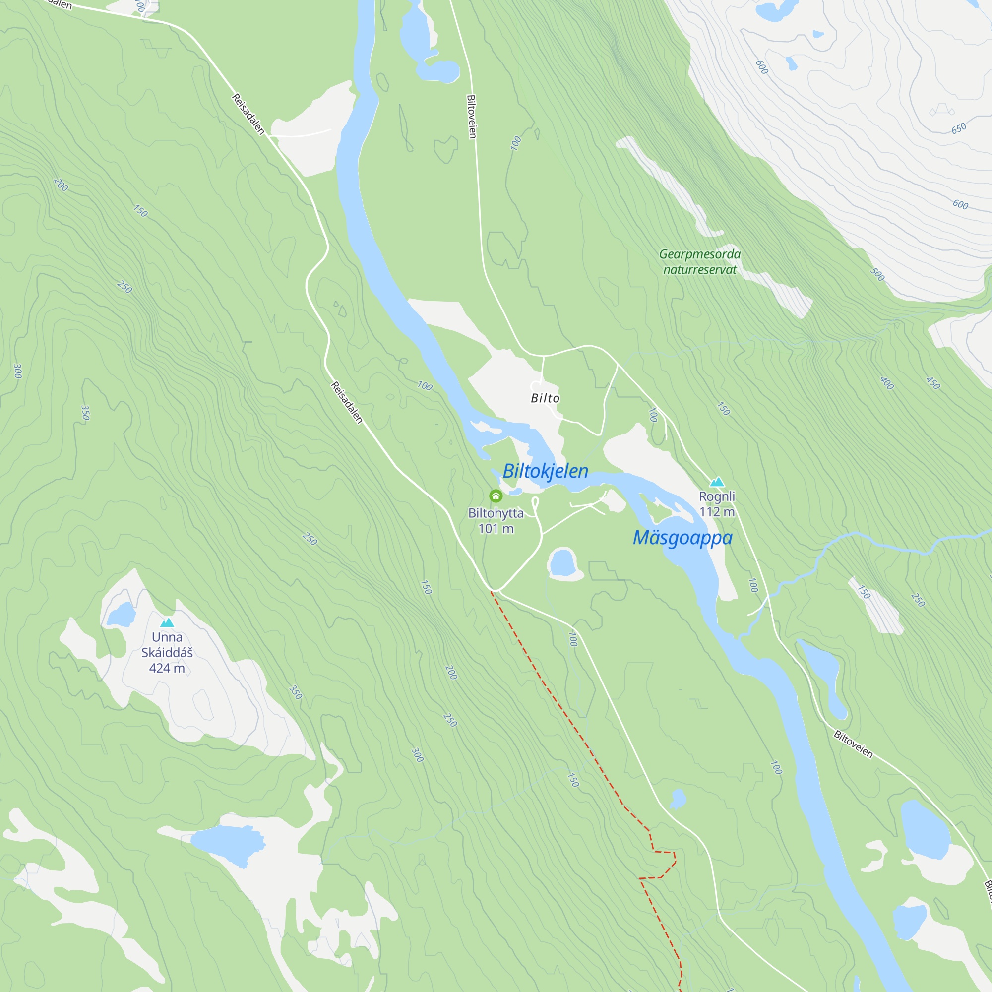 Biltohytta map