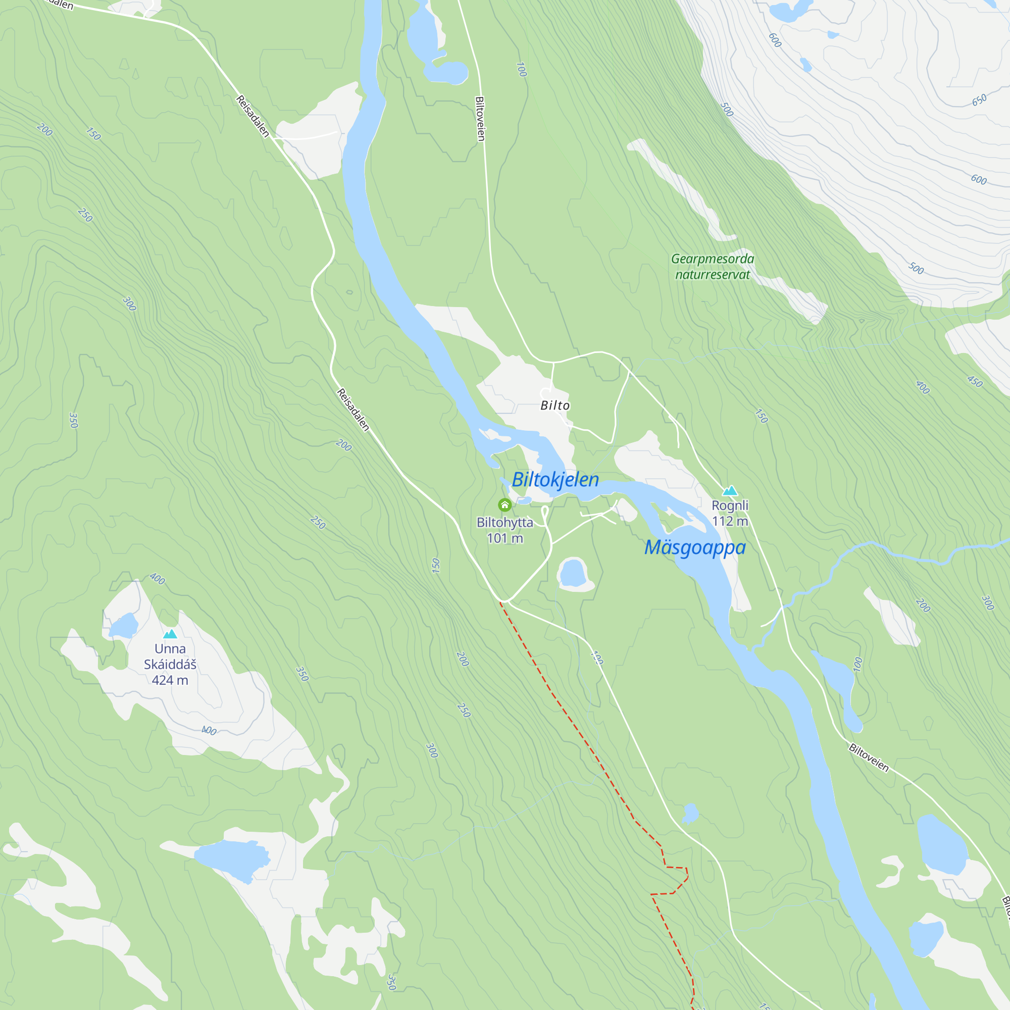 Biltohytta map
