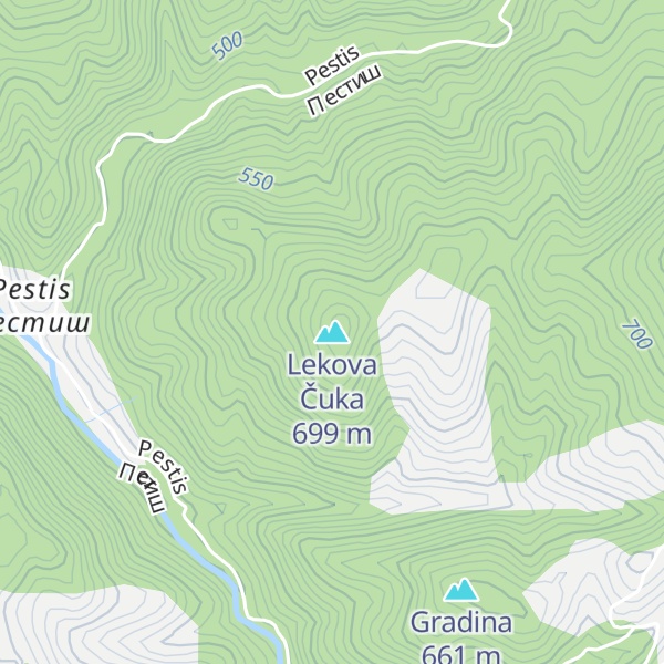 Map of Lekova Čuka